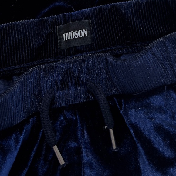 Hudson Girls Velvet Blue Sweat Pants Size 6 Ribbed Cuff Elastic Waist - Picture 3 of 6